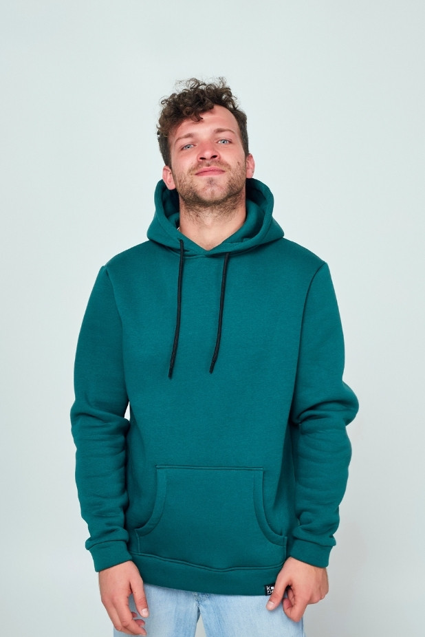 Men's hoodie. Color: Emerald